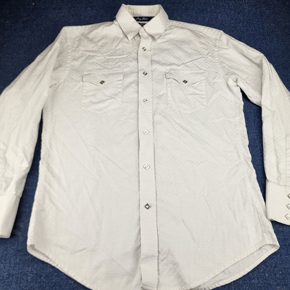 Wrangler George Strait Troubadour White Textured Western Pearl Snap Shirt M